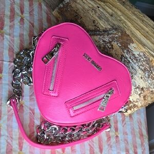 Steve Madden Pink Heart-Shaped Crossbody Bag